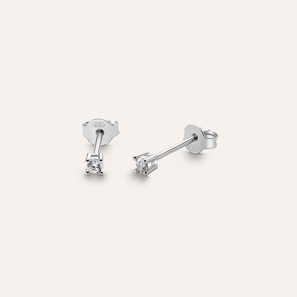Orecchini Lobo Punto Luce Silver Elegance Argento Rodiato Cubic Zirconia - Orecchini a Lobo Donna | Stroili
