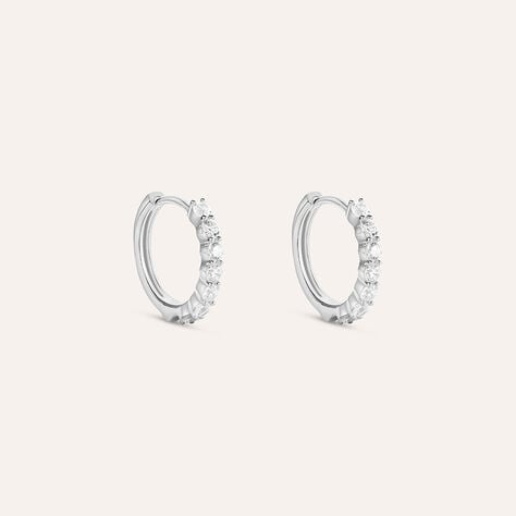 Orecchini A Cerchio Claire Oro Bianco Cubic Zirconia - Orecchini a Cerchio Donna | Stroili