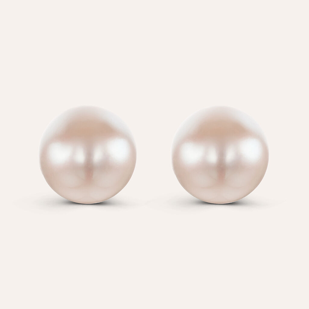 Orecchini Lobo Gabrielle Oro Bianco Perla D'Acqua Dolce