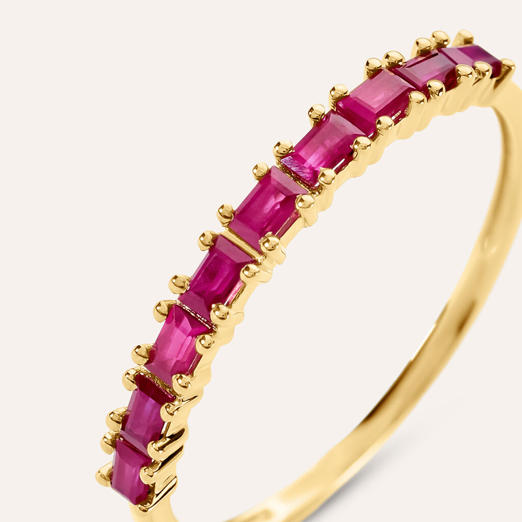 Anello Riviere Charlotte Oro Giallo Rubino