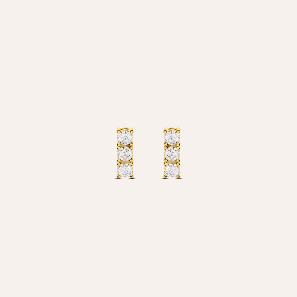 Orecchini Lobo Trilogy Silver Glow Argento Dorato Cubic Zirconia
