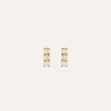 Orecchini Lobo Trilogy Silver Glow Argento Dorato Cubic Zirconia