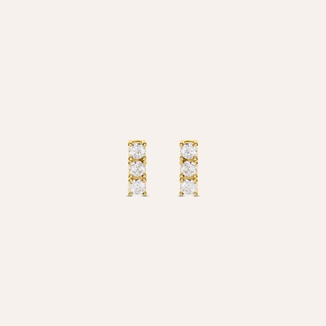 Orecchini Lobo Trilogy Silver Glow Argento Dorato Cubic Zirconia - Orecchini a Lobo Donna | Stroili