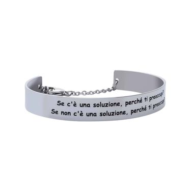 Bangle Se c'&egrave; una soluzione: perch&egrave; ti preoccupi? Se non c'&egrave; una soluzione: perch&egrave; ti preoccupi? in acciaio
