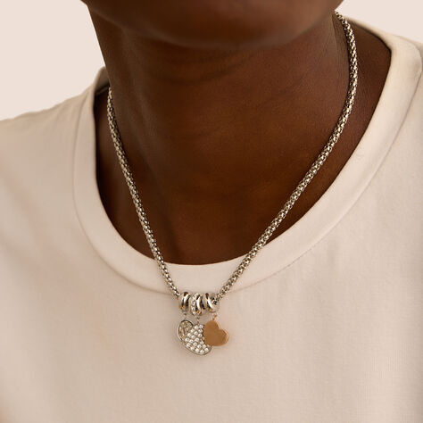 Collana Sunrise Acciaio Bicolore Bianco / Rosa Cristallo - Collane Donna | Stroili