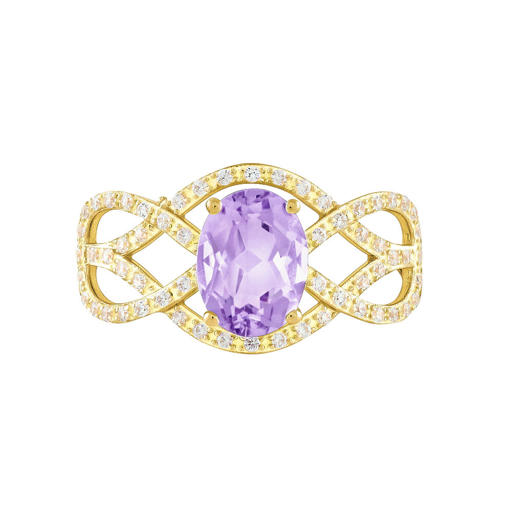 Anello Amélie Oro Giallo Ametista Cubic Zirconia - Anelli con Pietre Donna | Stroili