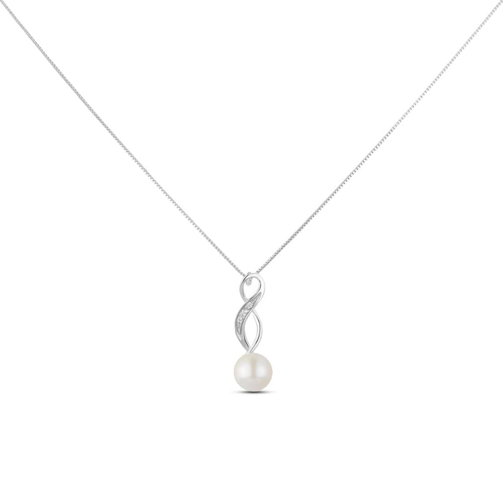 Collana Gold Pearls Oro Bianco Perla D'Acqua Dolce Diamante - Collane Donna | Stroili