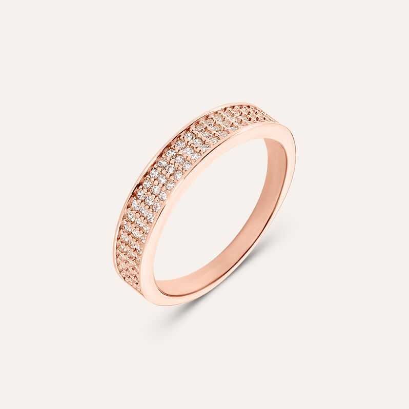 Anello Semi-eternity Silver Shine Argento Rosa Cubic Zirconia - Anelli con Pietre Donna | Stroili