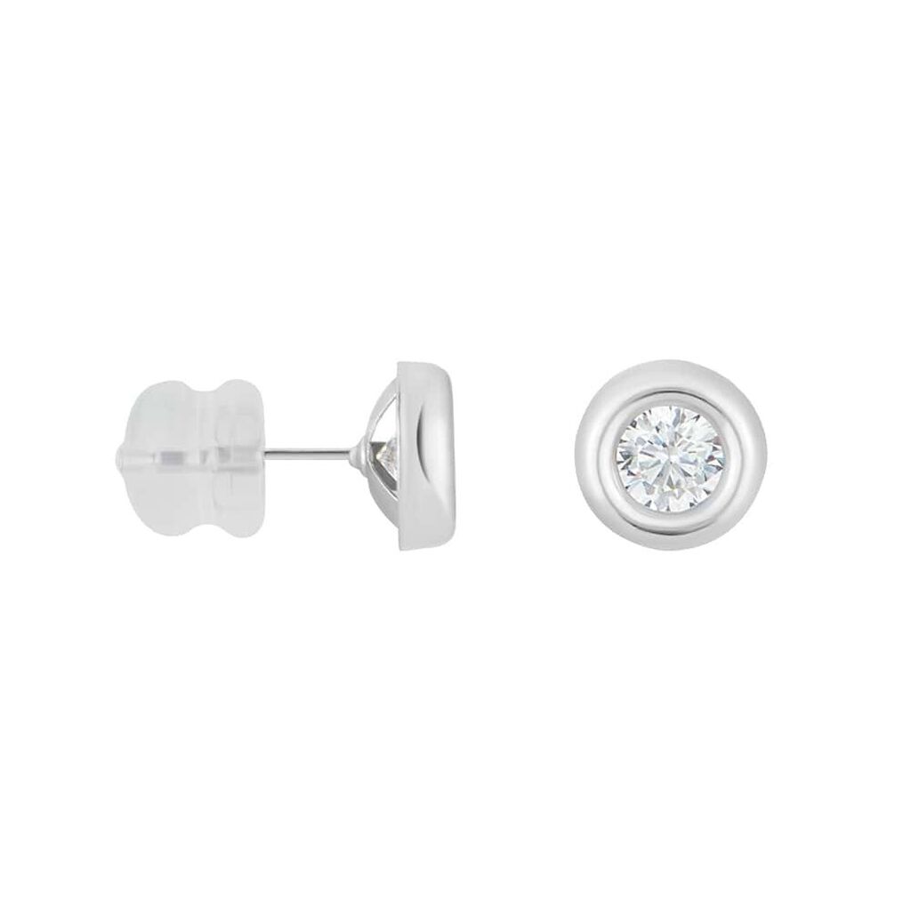 Orecchini Lobo Punto Luce Bon Ton Oro Bianco Cubic Zirconia - Orecchini a Lobo Donna | Stroili