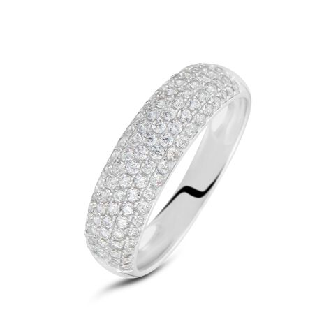 Anello Fascia Claire Oro Bianco Cubic Zirconia - Anelli a Fascia Larga Donna | Stroili