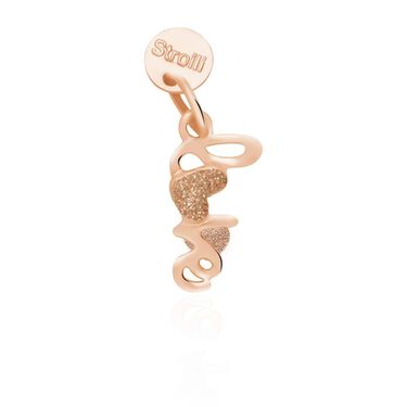 Ciondolo love in argento rosato e smalto glitter