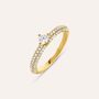 Anello Solitario Desideria Argento Nobile Dorato Cubic Zirconia