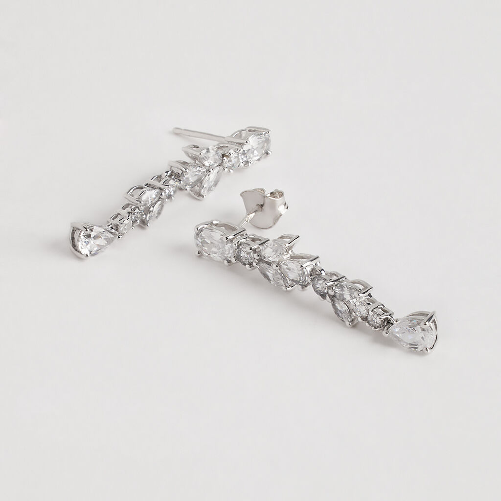 Orecchini Pendenti Silver Elegance Argento Rodiato Cubic Zirconia - Orecchini Pendenti Donna | Stroili