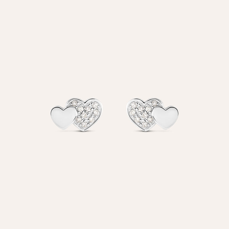 Orecchini Lobo Sophia Oro Bianco Diamante - Orecchini a Lobo Donna | Stroili