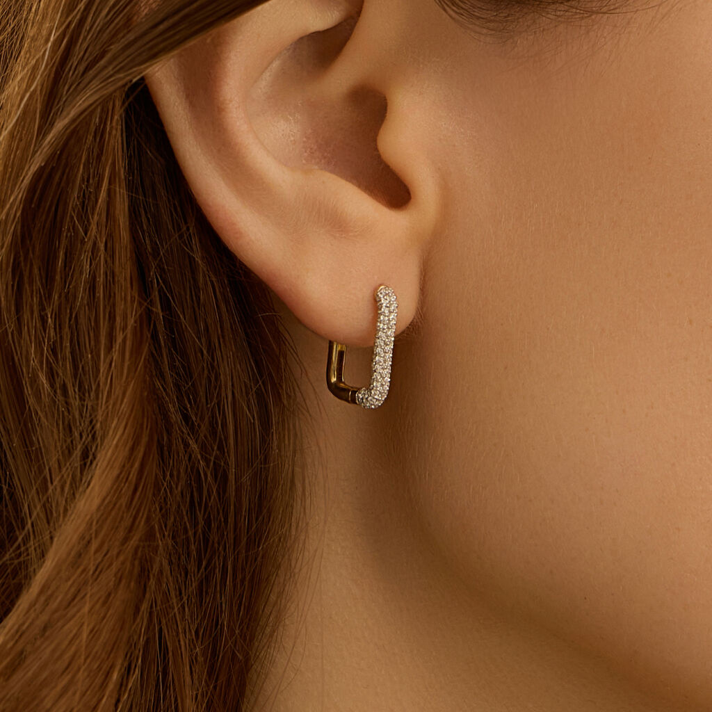 Orecchini A Cerchio Toujours Oro Giallo Cubic Zirconia