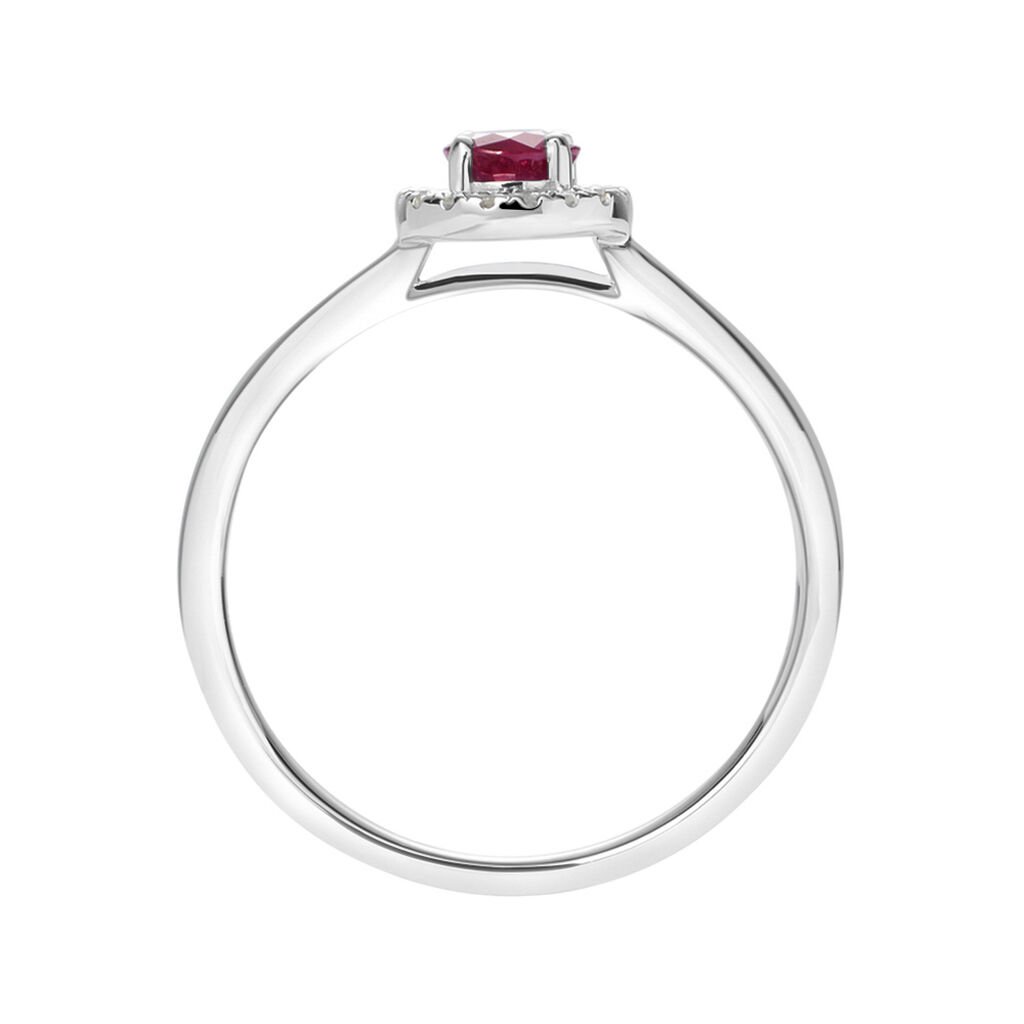 Anello Solitario Charlotte Oro Bianco Rubino Diamante - Anelli con Pietre Donna | Stroili