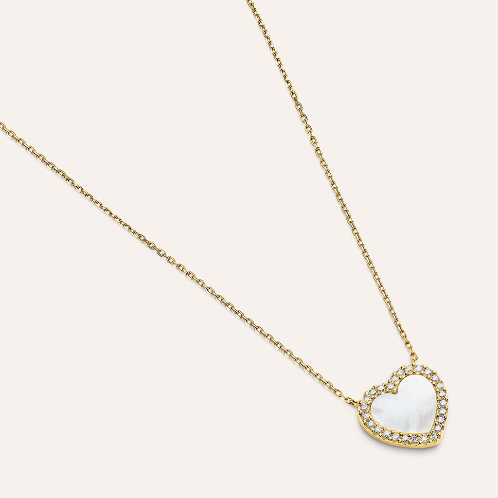 Collana Beverly Oro Giallo Madreperla Cubic Zirconia