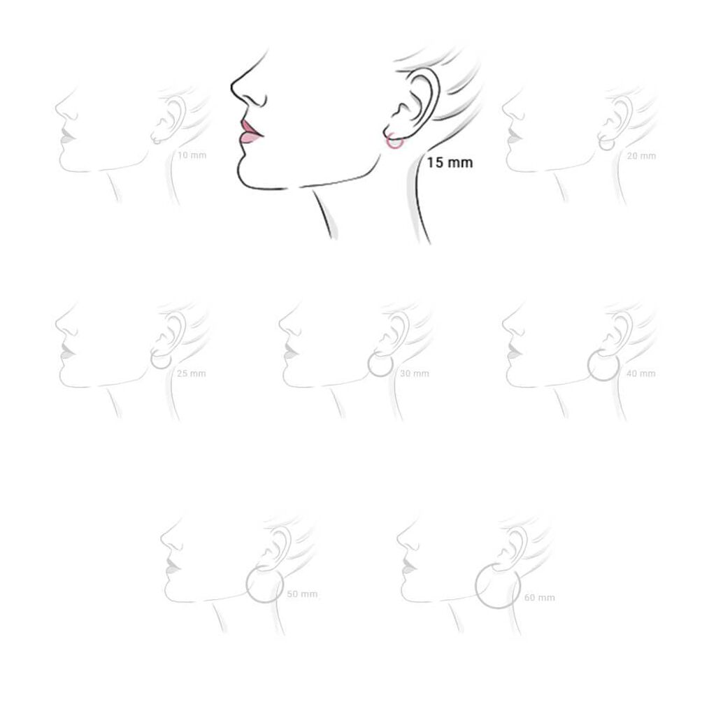 Orecchini a cerchio con luna lilla pendente in acciaio e strass