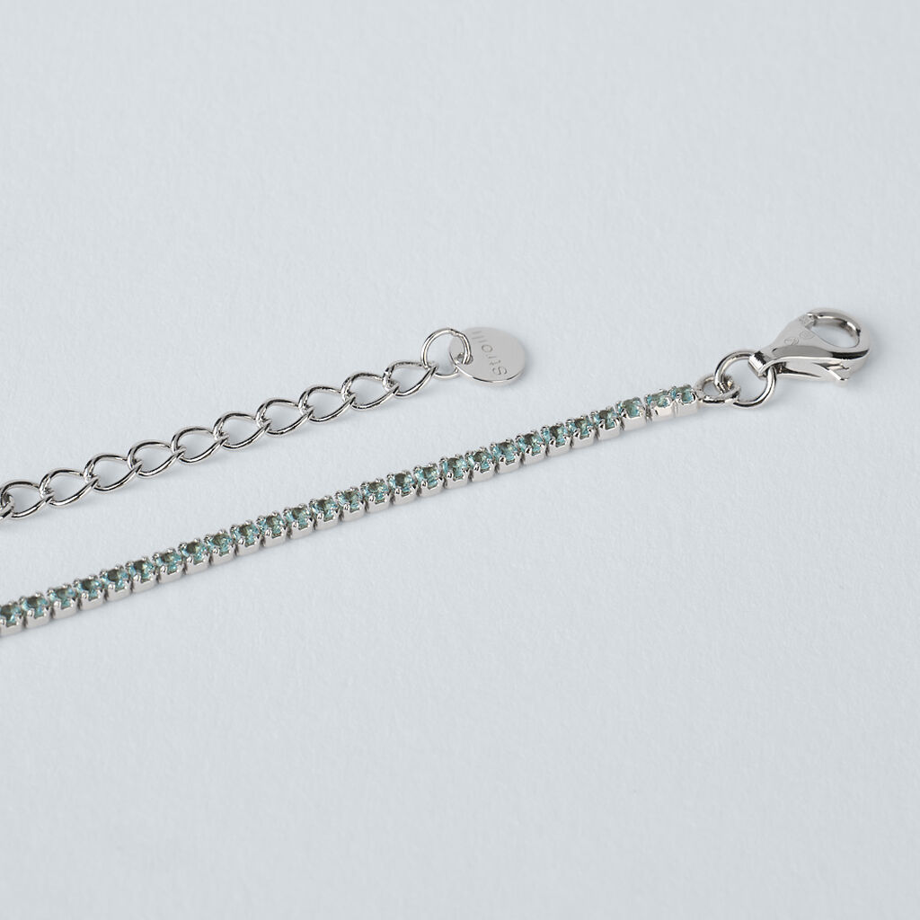 Cavigliera Silver Rainbow Argento Rodiato Cubic Zirconia