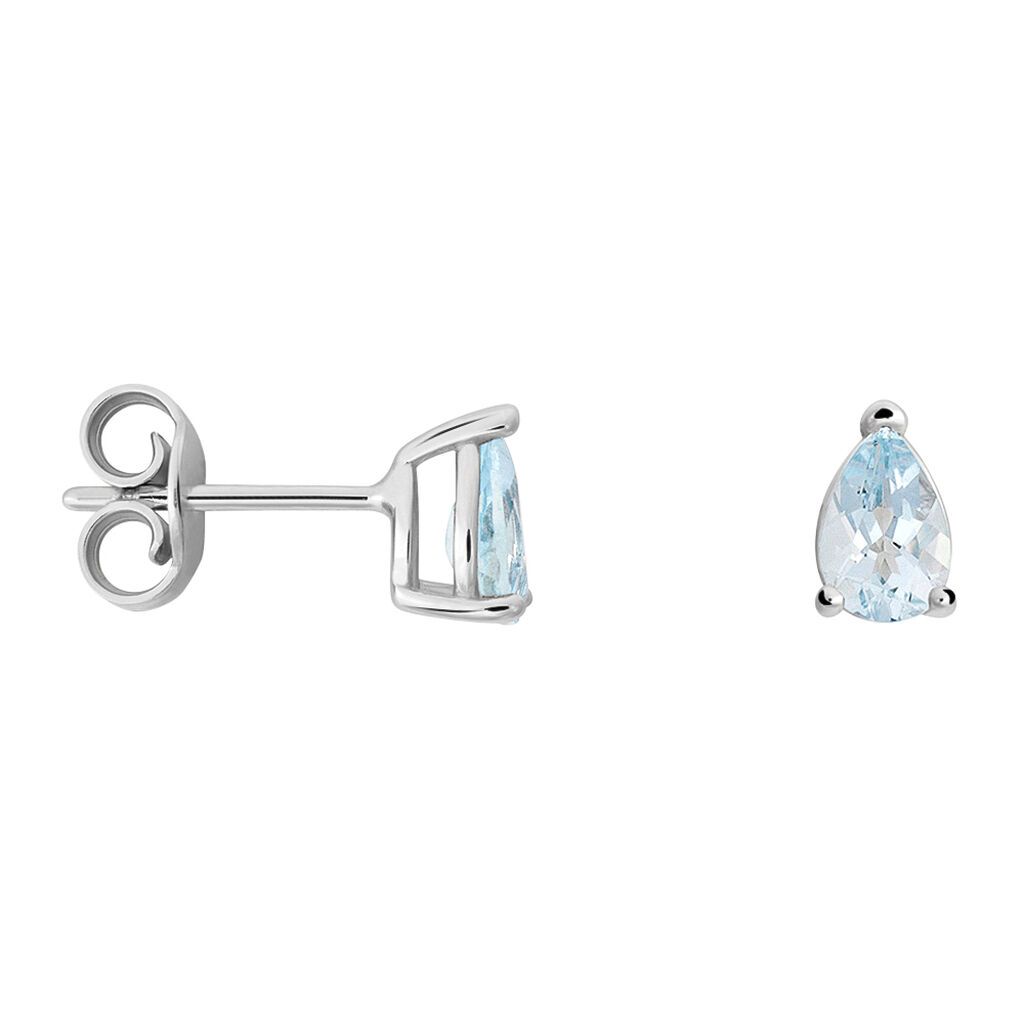 Orecchini Lobo Punto Luce Acquamarina Oro Bianco Acquamarina - Orecchini a Lobo Donna | Stroili