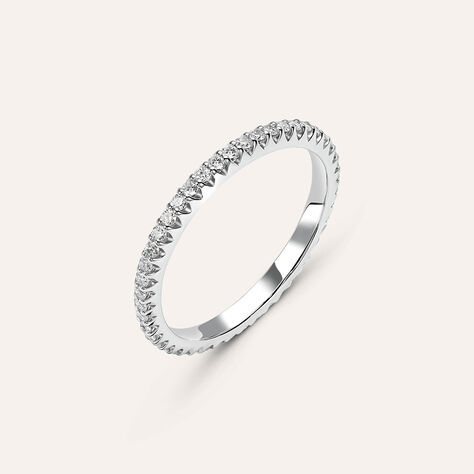 Fede Classica Eternity 2 mm Oro Bianco Diamante - Anelli con Incisione Donna | Stroili