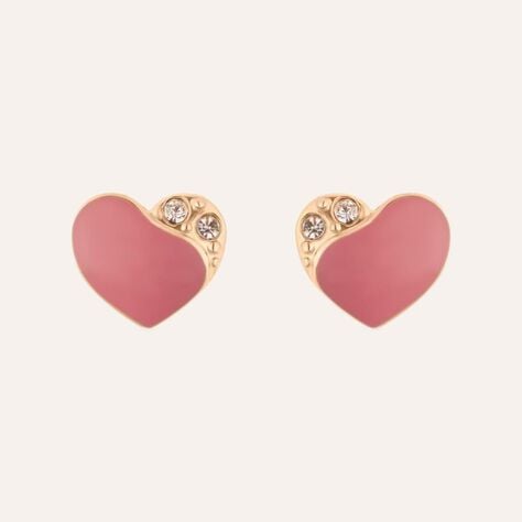 Orecchini Lobo Lady Sweet Acciaio Rosa Cristallo - Orecchini a Lobo Donna | Stroili