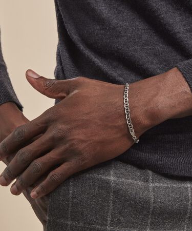 Bracciale Catena Gentleman Argento Rodiato
