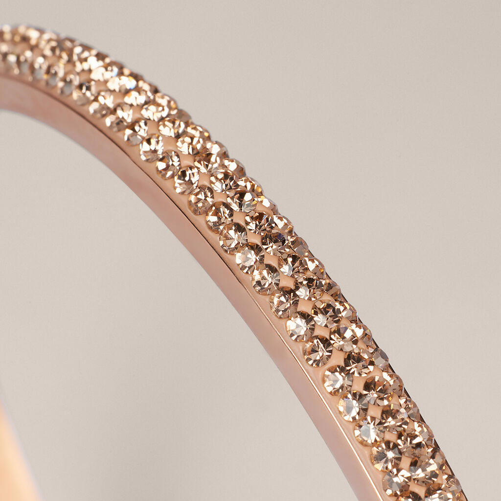 Bangle Aura Acciaio Rosa Cristallo