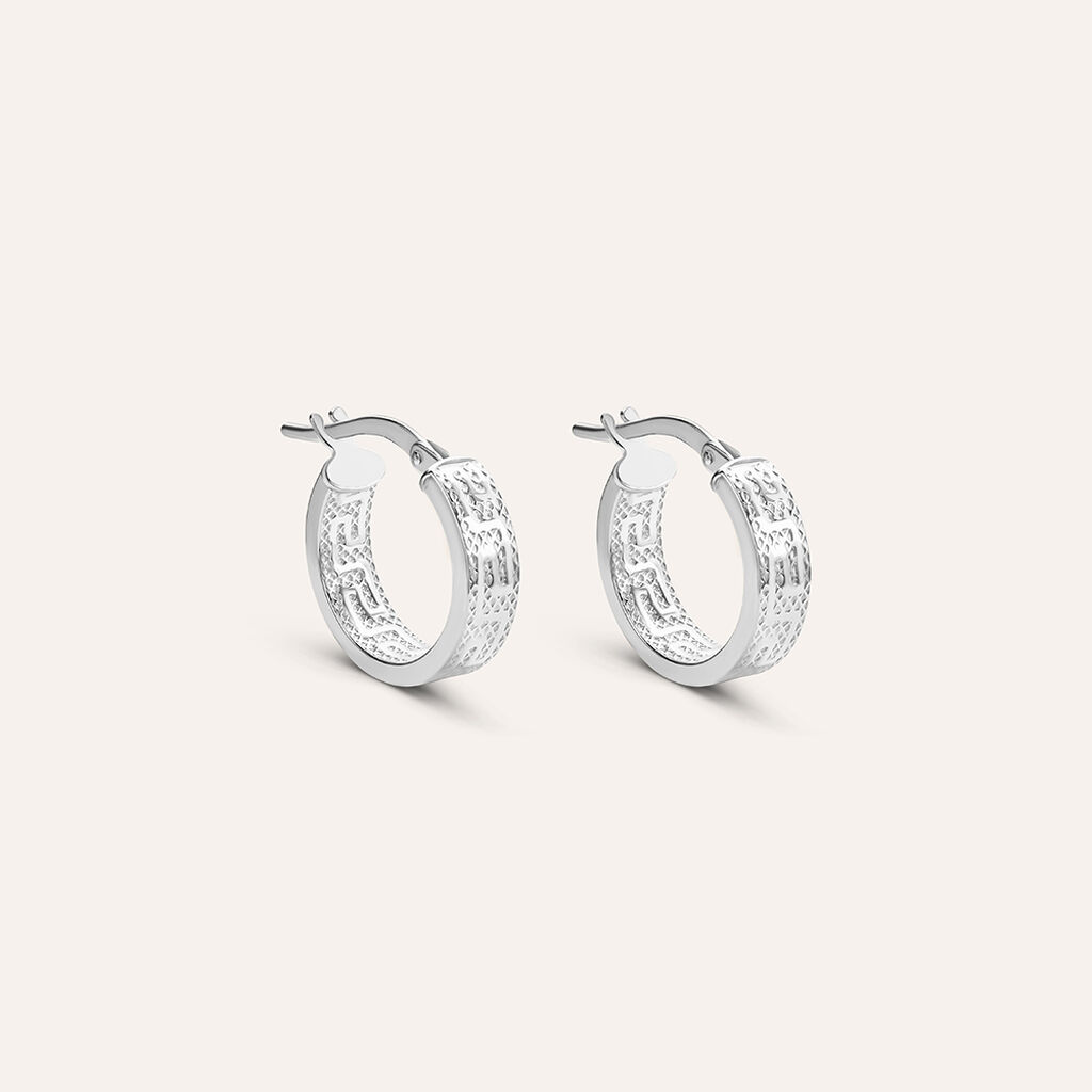 Orecchini A Cerchio Toujours Oro Bianco - Orecchini a Cerchio Donna | Stroili