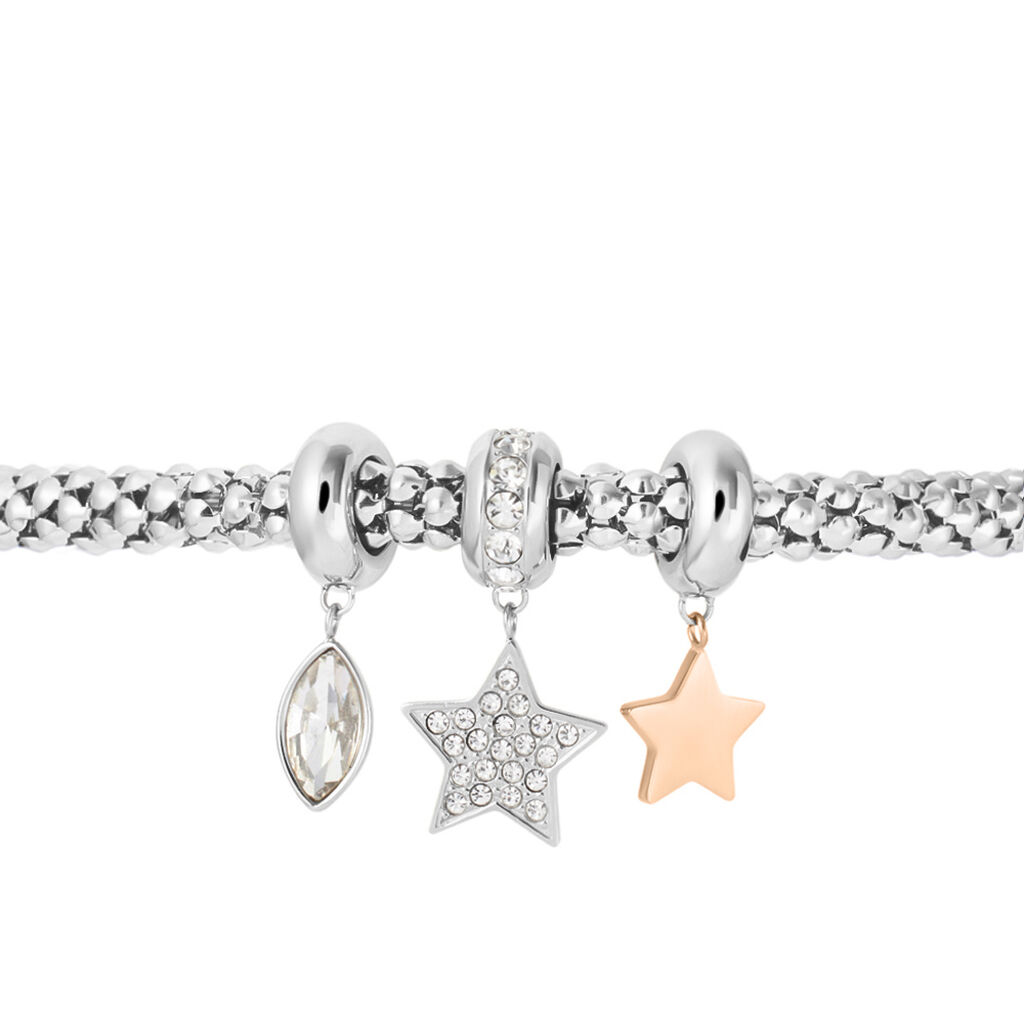 Bracciale Lady Chic Acciaio Bicolore Bianco / Rosa Cristallo - Bracciali Donna | Stroili