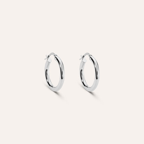 Orecchini A Cerchio Toujours Oro Bianco - Orecchini a Cerchio Donna | Stroili