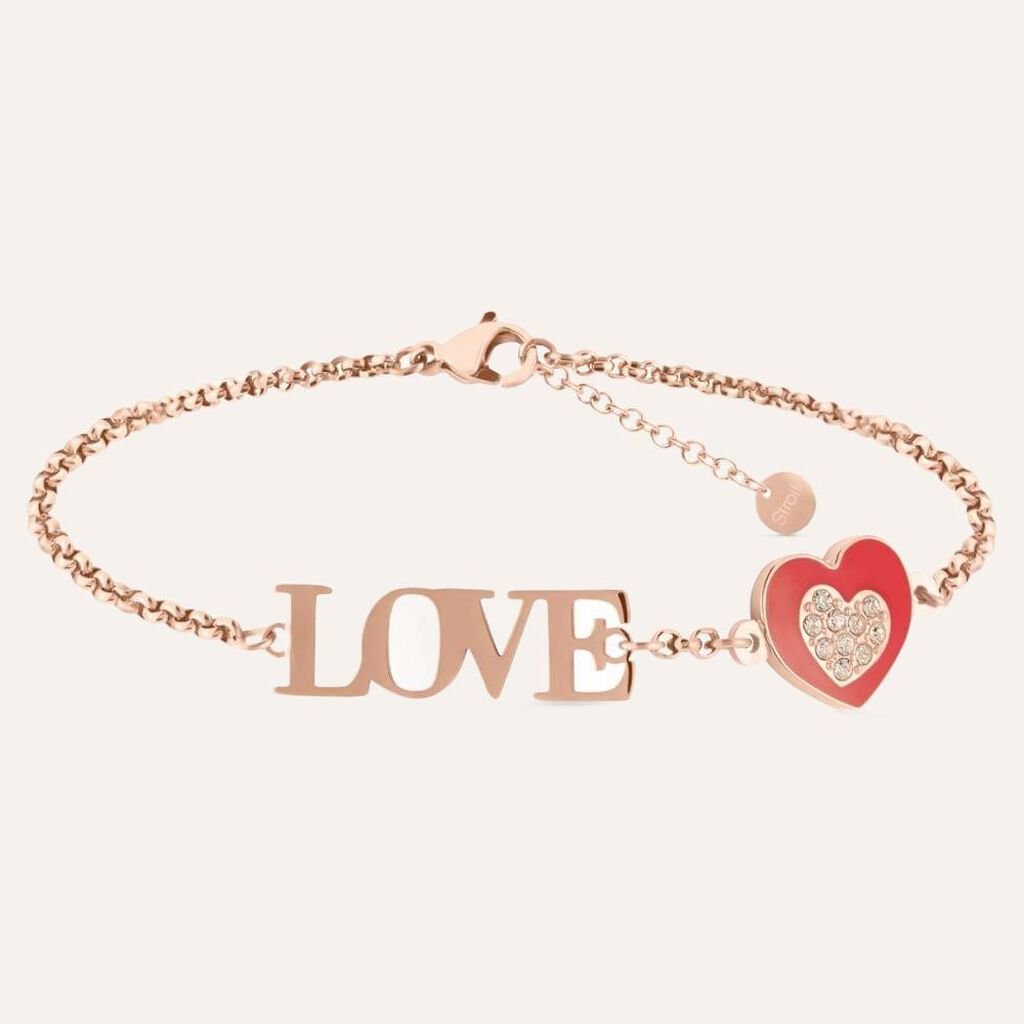 Bracciale Lady Sweet Acciaio Rosa Cristallo