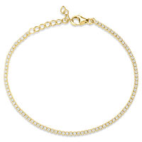 Bracciale Tennis Silver Elegance Argento Dorato Cubic Zirconia