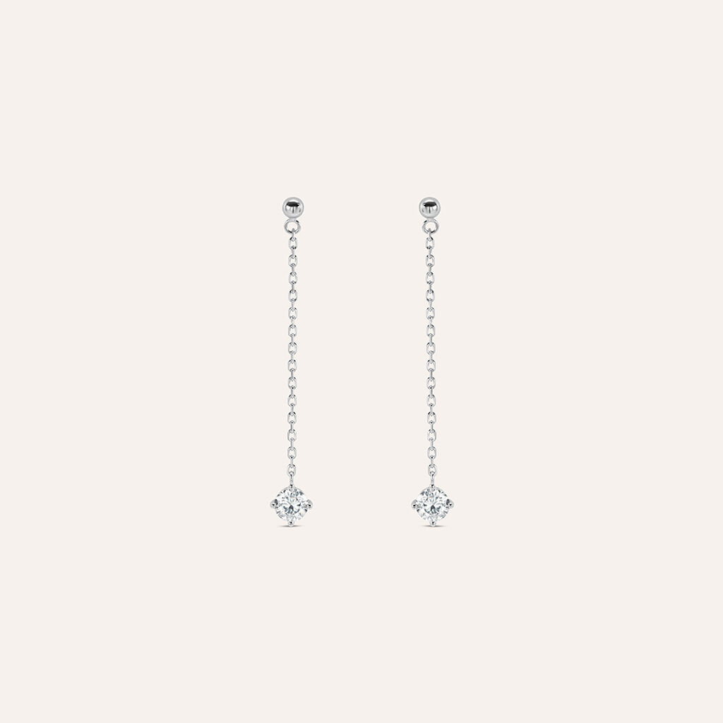 Orecchini Pendenti Punto Luce Silver Elegance Argento Rodiato Cubic Zirconia