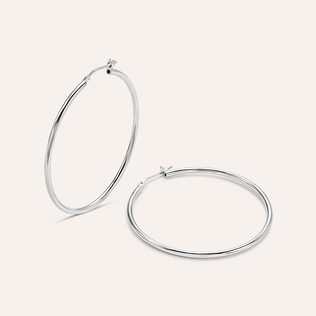 Orecchini A Cerchio Silver Collection Argento Rodiato