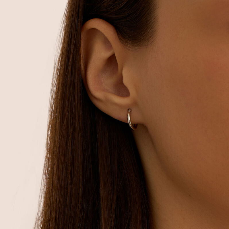 Orecchini A Cerchio Toujours Oro Bianco - Orecchini a Cerchio Donna | Stroili