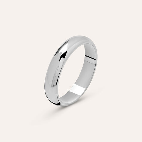 Fede Mantovana 4 mm Oro Bianco - Anelli con Incisione Unisex | Stroili
