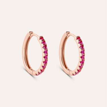 Orecchini A Cerchio Silver Rainbow Argento Rosa Cubic Zirconia