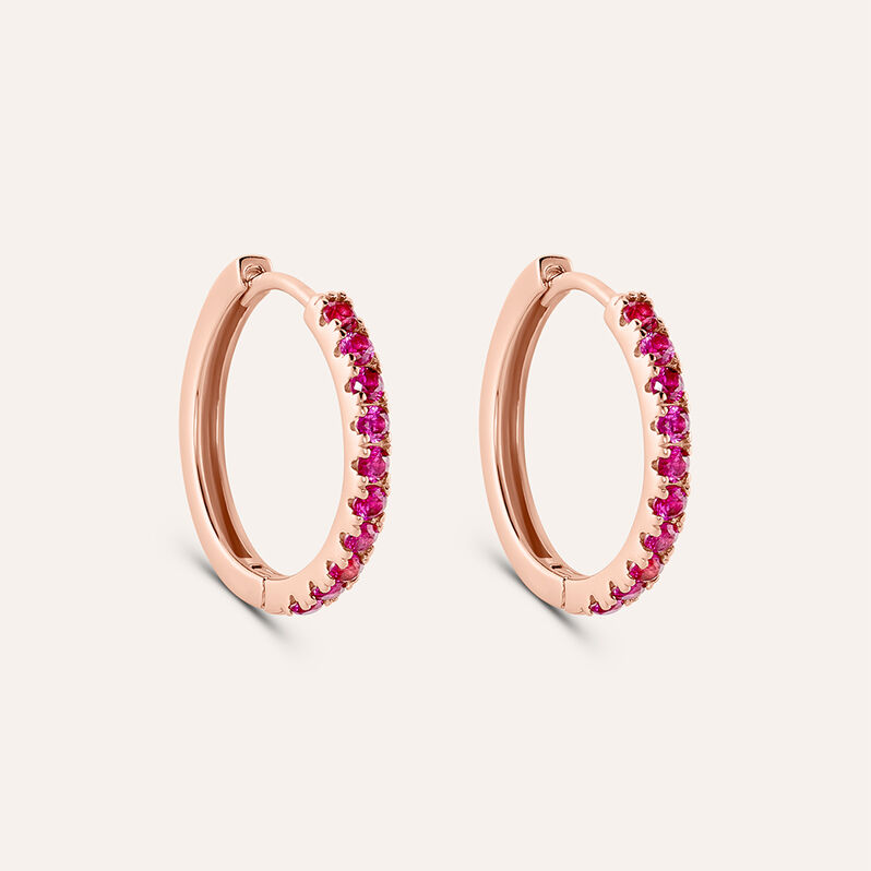 Orecchini A Cerchio Silver Rainbow Argento Rosa Cubic Zirconia - Orecchini a Cerchio Donna | Stroili