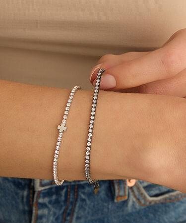 Bracciale Tennis Romantic Shine Metallo Cristallo