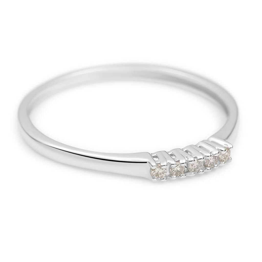 Anello Riviere Grace Oro Bianco Diamante - Anelli Riviere Donna | Stroili