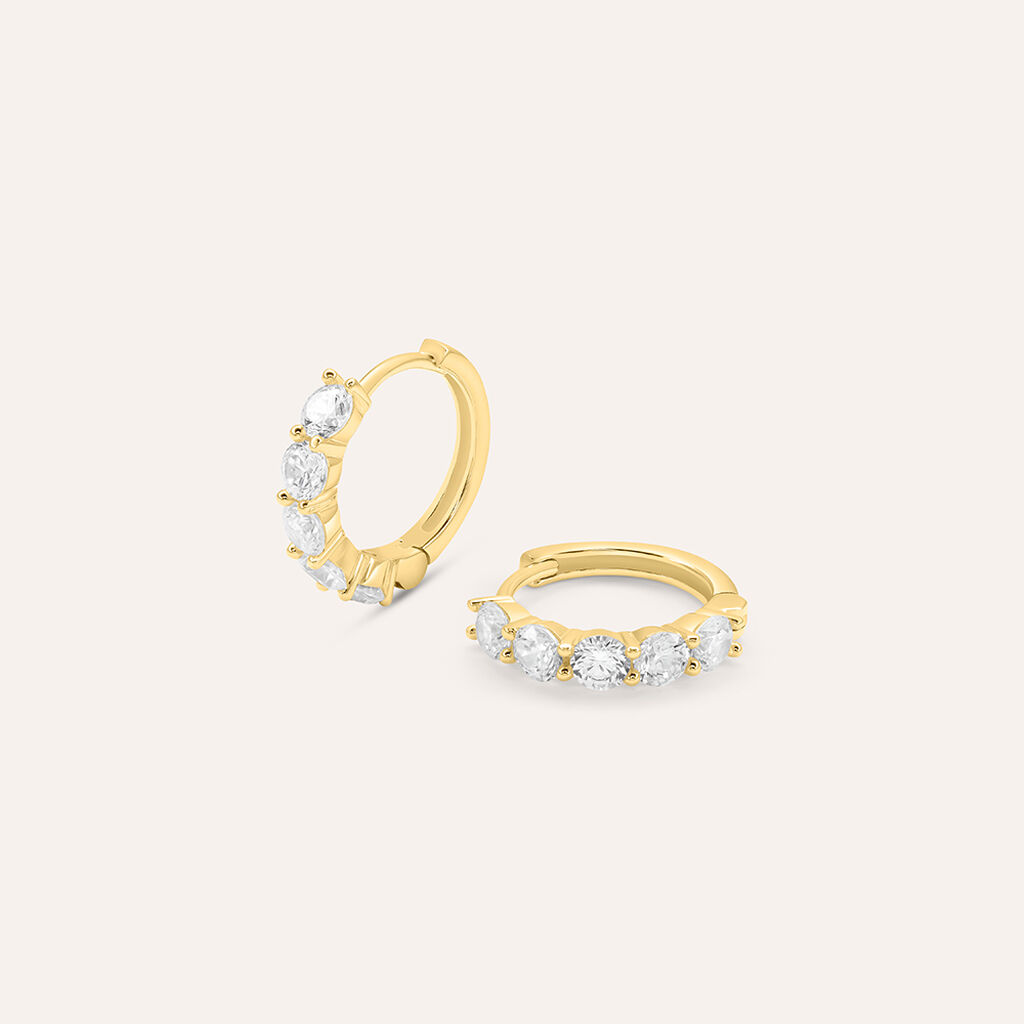 Orecchini A Cerchio Claire Oro Giallo Cubic Zirconia - Orecchini a Cerchio Donna | Stroili