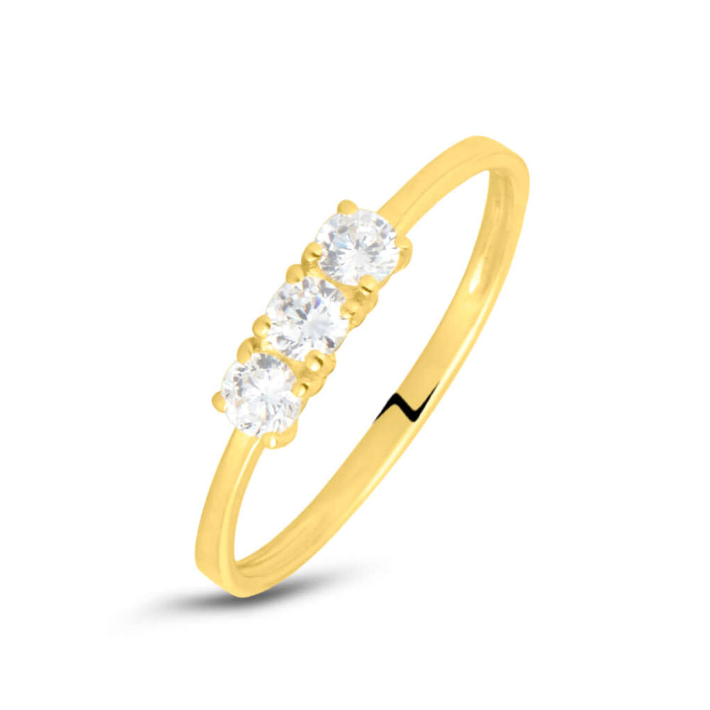 Anello Trilogy Claire Oro Giallo Cubic Zirconia - Anelli con Pietre Donna | Stroili