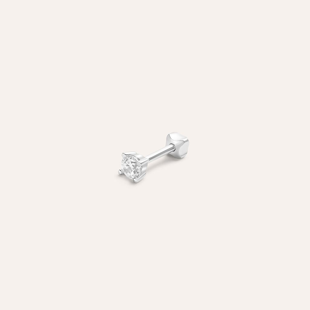 Piercing Orecchio Tragus Helix Conch Bon Ton Oro Bianco Cubic Zirconia