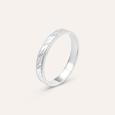 Fede Classica Diamantata 3 mm Oro Bianco