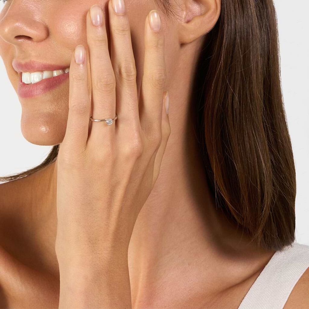 Anello Solitario Valentino Diamade Oro Bianco Diamante Lab-Grown - Anelli con Pietre Donna | Stroili