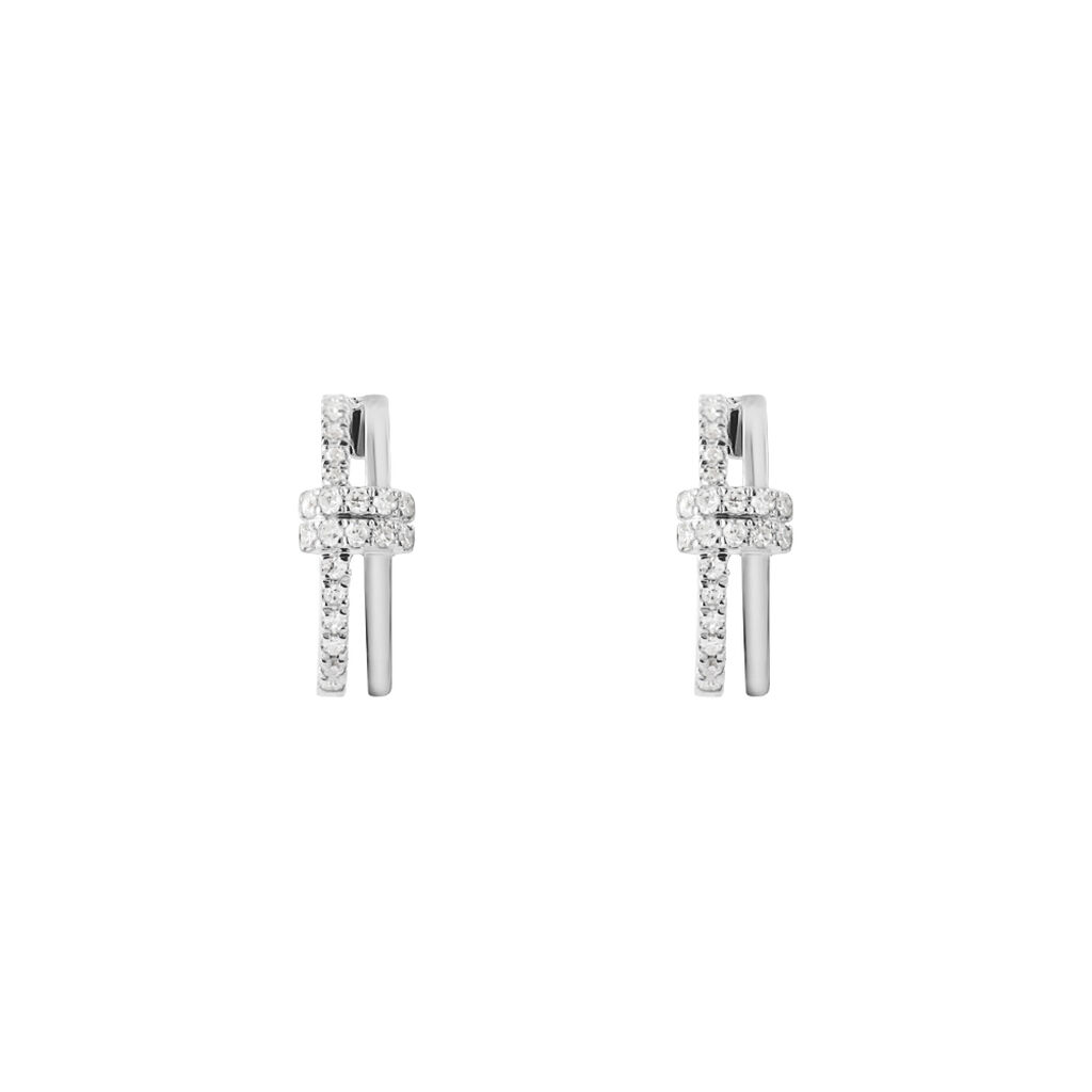 Orecchini Lobo Sophia Oro Bianco Diamante - Orecchini a Lobo Donna | Stroili