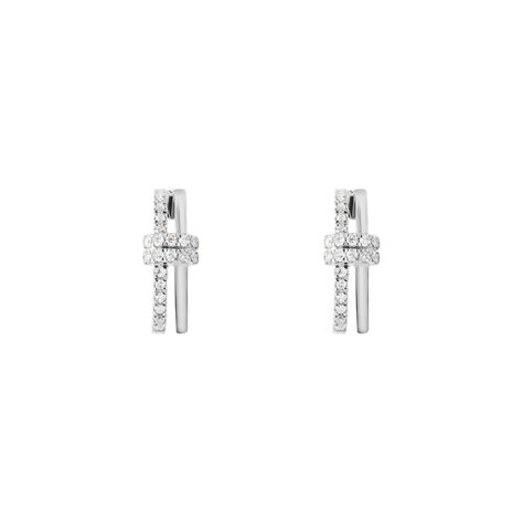Orecchini Lobo Sophia Oro Bianco Diamante - Orecchini a Lobo Donna | Stroili