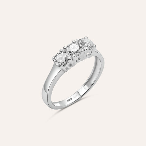 Anello Trilogy Diamade Oro Bianco Diamante Lab-Grown - Anelli con Pietre Donna | Stroili