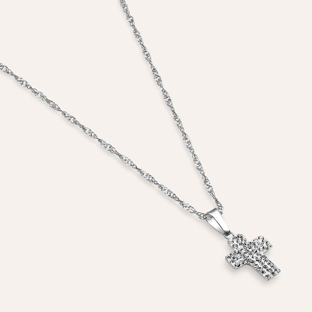 Pendente Holy Oro Bianco Cristallo - Ciondoli Donna | Stroili
